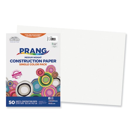 SUNWORKS Paper, Construction, 12" x 18", White, PK50 9207